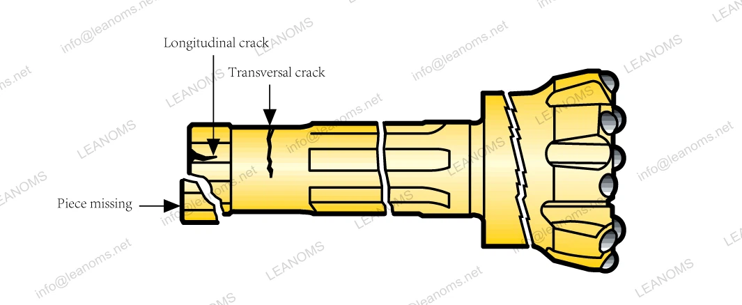 Crack from Down-the-hole bit
